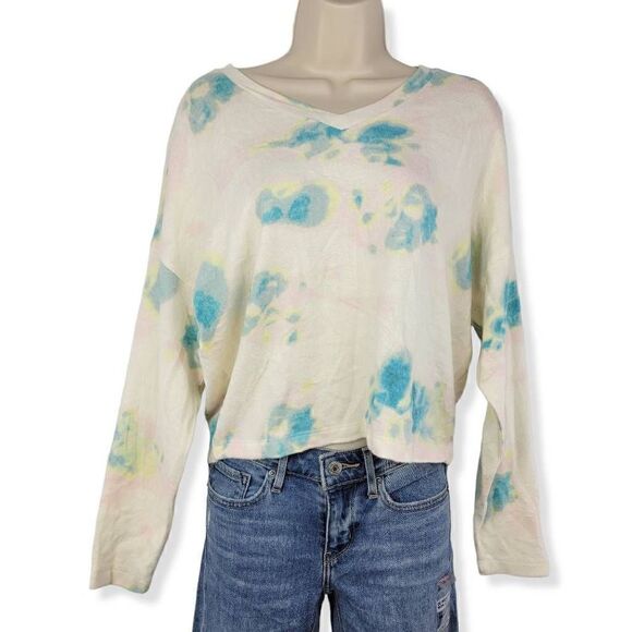 Freshman V-Neck Fleece Tie Dye Sweater Small Jrs. - Picture 1 of 2